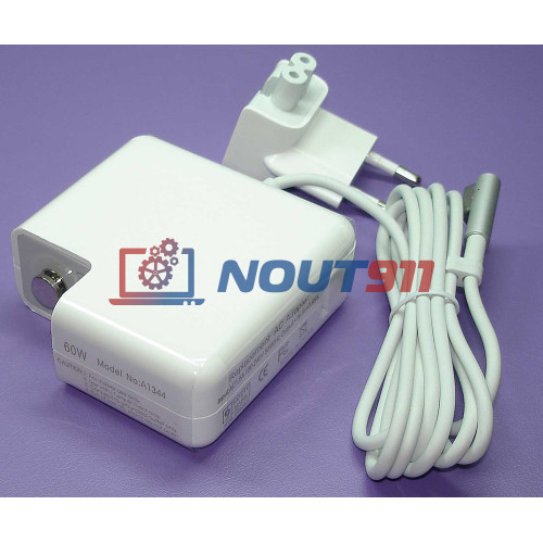 Зарядка для ноутбука Apple 16.5V 3.65A 60W MagSafe (A1184 A1330 A1344 A1435), Air 13 A1237 Early 2008, Air 13 A1304 Mid 2009, Air 11 A1370 Late 2010, Pro 13 Mid 2009 — Mid 2012, OEM