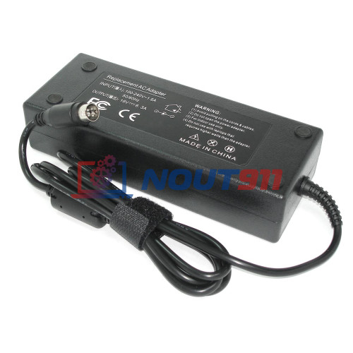 Зарядка для ноутбука Acer 19V 6.3A 120W 4pin HP (Round 10mm) Male (PA-1121-02), Pavilion ZD5000, ZV5000, черная, OEM