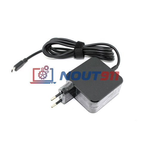 Зарядка для ноутбука HP 15V 3A 45W Type-C (TPN-CA01), ProBook 450 G5, 450 G6, 450 G7, Elitebook 840 G6, 840 G7, Spectre 13-ac000 x360 Convertible, квадратный корпус, OEM