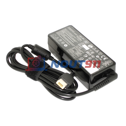 Блок питания для ноутбука Lenovo 20V 3.25A 65W Rectangle (прямоугольный) (ADLX65NCT3A), B40-30, B40-70, B41-80, B50-30, B50-45, X1 Carbon 4rd Gen, X1 Yoga 1rd Gen, HC/ORG