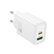 Блок питания HOCO N61 Gentle PD20W+QC3.0 charger, белый