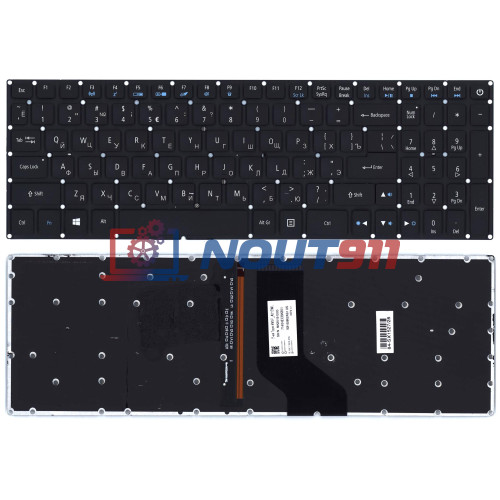Клавиатура для ноутбука Acer Aspire VN7-593G-73FZ, VN7-593G-73KV, VN7-593G-75AG (NK20191015) с подсветкой , черная