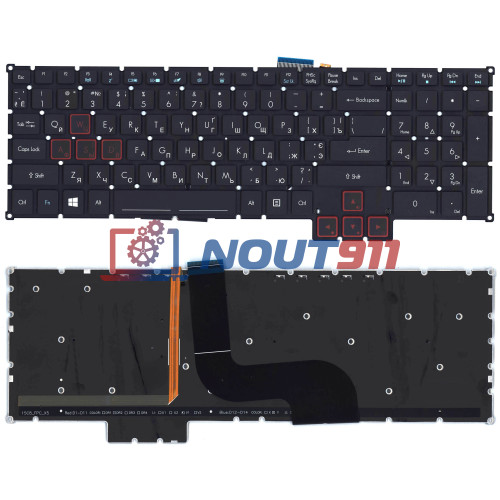 Клавиатура для ноутбука Acer Predator 15 G9-591, G9-593, G9-591-70VM (102-015C8LHD01) с подсветкой, черная