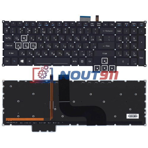 Клавиатура для ноутбука Acer Predator 17X GX-791, GX-792 (102-015C8LHA02) c подсветкой, черная