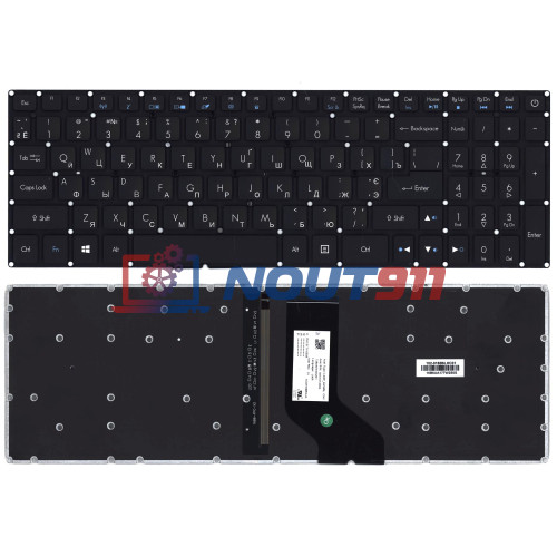 Клавиатура для ноутбука Acer Predator Helios 300 G3-571, G3-572, PH317-51 (NK.I1513.053) с подсветкой, черная