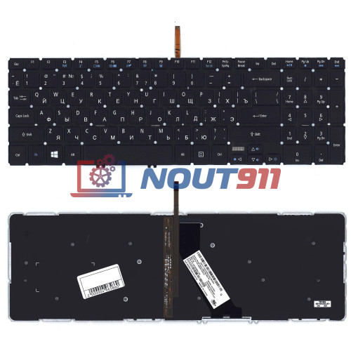 Клавиатура для ноутбука Acer TravelMate P658-M, P658-MG  (NSK-R91BQ 0R) с подсветкой, черная