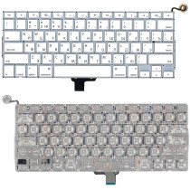 Клавиатура для ноутбука Macbook A1342 2009/2010 белая 13,3" плоский Enter