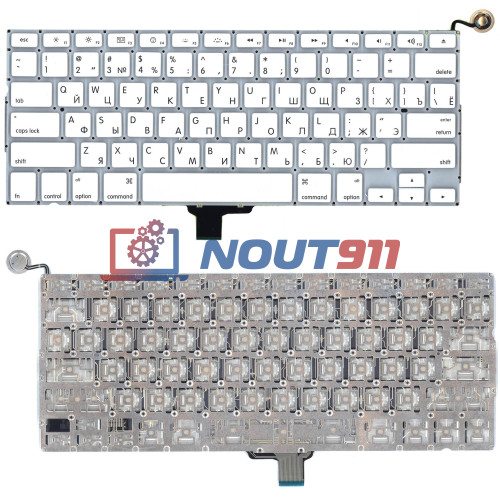 Клавиатура для ноутбука Macbook A1342 2009/2010 белая 13,3" плоский Enter