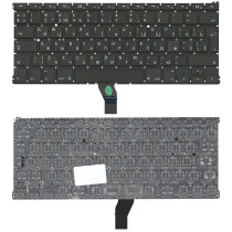 Клавиатура для ноутбука Apple A1369 2011+ A1466, Mid 2011 - Early 2017 с подсветкой, большой ENTER RU ORG, черная