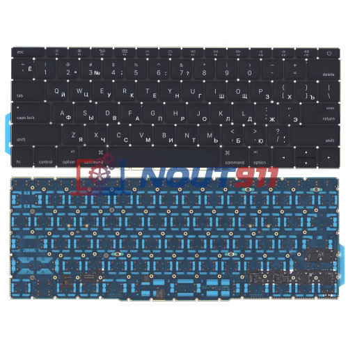 Клавиатура для ноутбука MacBook Pro 13 Retina A1708  черная плоский Enter
