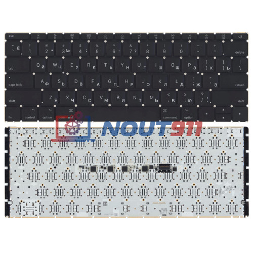 Клавиатура для ноутбука MacBook 12" A1534 2015+ Small Enter черная