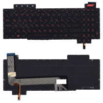 Клавиатура для ноутбука Asus FX503, GL703, ZX63VD, FX503VD   (90NR0GP1-R31US) с красной подсветкой, черная