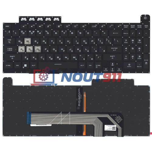 Клавиатура для ноутбука Asus FX506, FX506U, FX706, FA706 (AEBKX700030) с подсветкой, черная