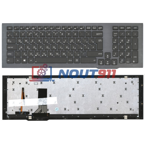 Клавиатура для ноутбука Asus G75, G75V G75VW (V126262BS1) с рамкой и подсветкой, черная