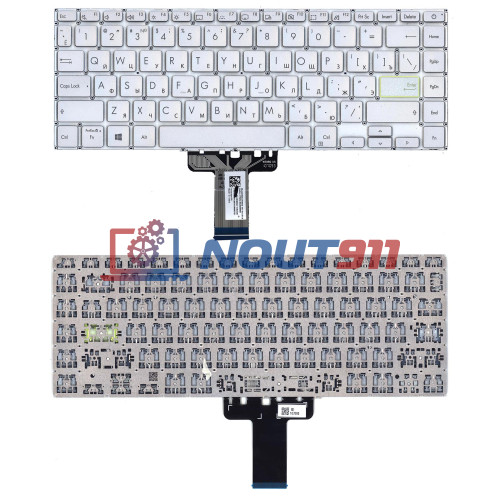 Клавиатура для ноутбука Asus K413JA (0KNB0-260GRU00) с подсветкой, серебристая