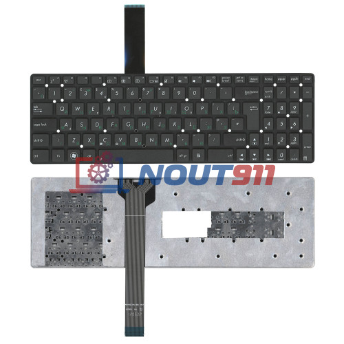 Клавиатура для ноутбука Asus K55, K55A, K55V, K55Vd (NSK-UG90R) без рамки, вертикальный Enter черная