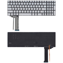 Клавиатура для ноутбука Asus N551 серая с подсветкой