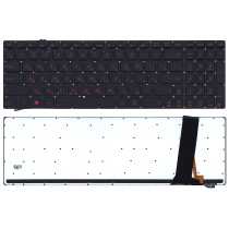 Клавиатура для ноутбука Asus N56, N56V, N76Vm, N750JV (0KNB0-6625US00) с красной подсветкой, черная