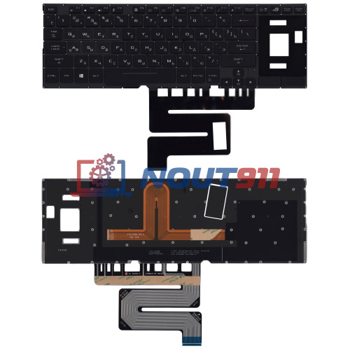 Клавиатура для ноутбука Asus ROG GX501VS, GX501VSK (0KNB0-6617UI00) c подсветкой, маленький энтер, черная