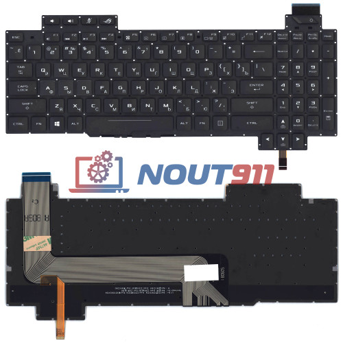 Клавиатура для ноутбука Asus ROG Strix GL503, GL503V, GL503VD, GL503VS (AEBKL700020) c белой подсветкой, черная