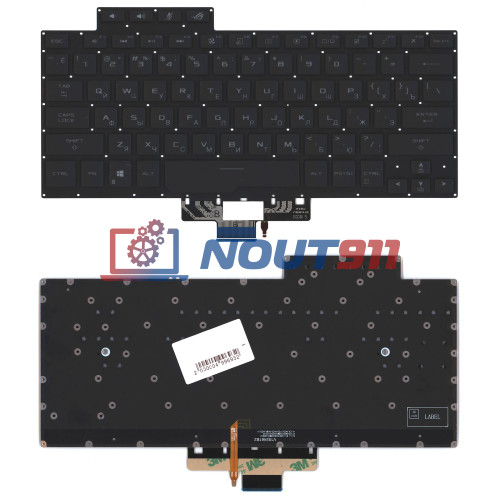 Клавиатура для ноутбука Asus ROG Zephyrus G14 GA401, GA401U (6037B0208722) c подсветкой, маленький энтер, черная