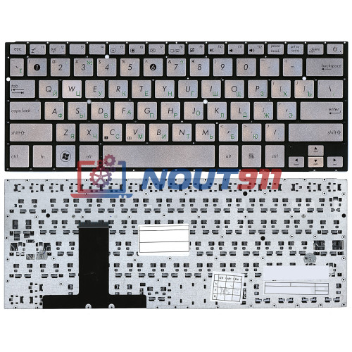Клавиатура для ноутбука Asus UX31E, U38D, UX32, UX32VD (0KNB0-3625RU00) серебристая