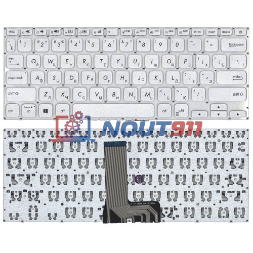 Клавиатура для ноутбука Asus X412DA серебристая