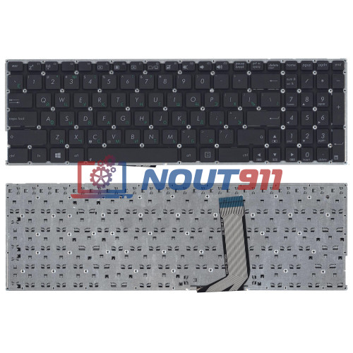 Клавиатура для ноутбука Asus X756, P756U, X556UB (OKNBO-6122US0Q) без рамки, (горизонтальный Enter) черная