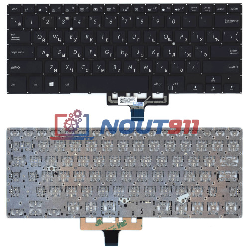 Клавиатура для ноутбука Asus ZenBook Flip 14 UX461FA, UX461FN, UX461UA (AEBKQ700010) с подсветкой, черная