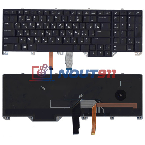 Клавиатура для ноутбука Dell Alienware 17 R4 (PK131QB1A00) черная с подсветкой, черная