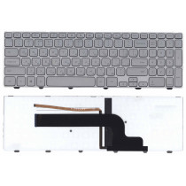 Клавиатура для ноутбука Dell Inspiron 15-7000, 7537 (NSK-LG0LN) с подсветкой, серебристая 