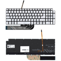 Клавиатура для ноутбука Dell Inspiron 5584, 5593, 5594, 5598 (0H1MH8) серебристая