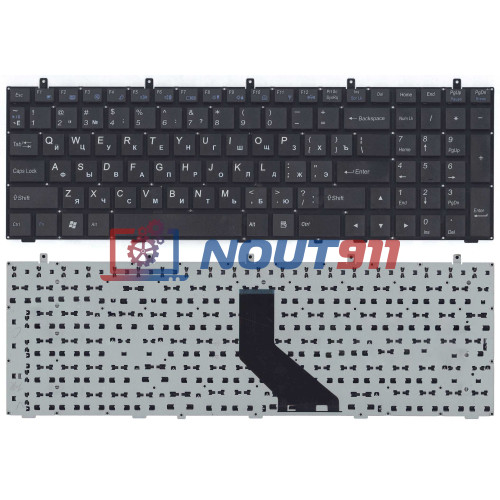Клавиатура для ноутбука DNS 0170720, 0170728, 0164801 Clevo W350 w370, W650, W670 (MP-13H86SUJ4304) (плоский ENTER) черная