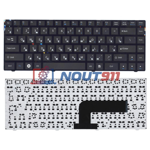 Клавиатура для ноутбука DNS Pegatron B14Y, Clevo W740, W840, 0150931 (MP-11P53SU-5281) с рамкой, черная