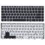 Клавиатура для ноутбука HP EliteBook Folio 9470m (SG-57400-XUA) с серебристой рамкой, черная