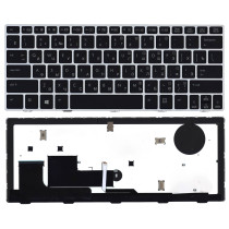 Клавиатура для ноутбука HP EliteBook Revolve 810 G1,810 G2 (716747-001) с серой рамкой и подсветкой, черная
