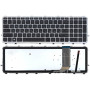 Клавиатура для ноутбука HP ENVY 15-j000, 15-j004er,17-j100er (711505-251) с серебристой рамкой и подсветкой, черная