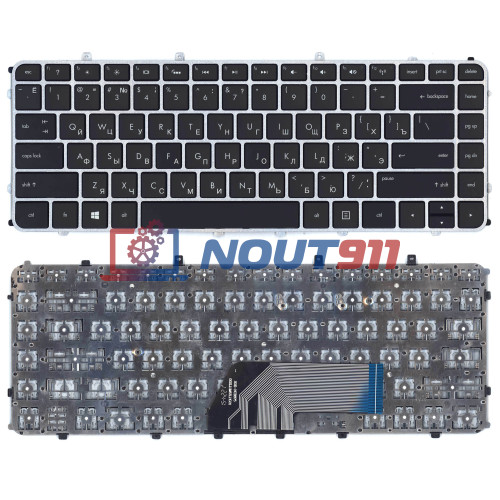 Клавиатура для ноутбука HP Envy 4-1000, Envy 6-1000, 6-1100 (692759-001) с серебристой рамкой, черная