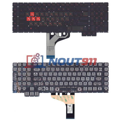 Клавиатура для ноутбука HP Omen 17-AN 17-AN010CA, 17-AN020CA, 17-AN030CA (NSK-XH1BQ) черная с подсветкой