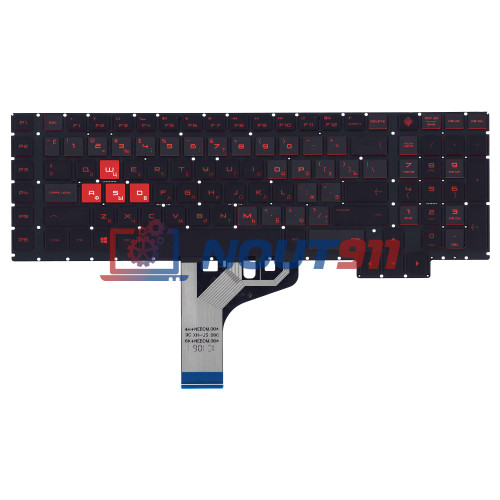 Клавиатура для ноутбука HP Omen 17-CB черная с подсветкой