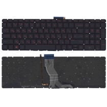 Клавиатура для ноутбука HP Omen 17-W000, 17-W100, 17-W200 (V150646LS1) с красной подсветкой, черная