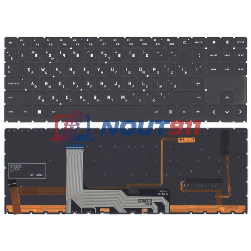 Клавиатура для ноутбука HP Omen 7 15-EK, 16-B, 16-K (TPN-Q236)(AMD версия) черная с подсветкой