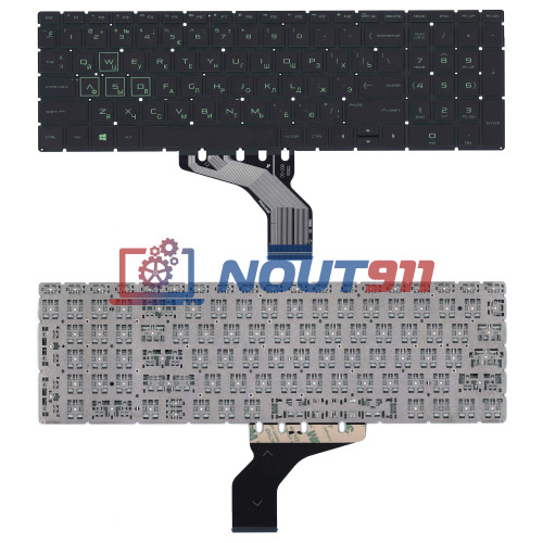 Клавиатура для ноутбука HP Pavilion Gaming 15-CX, 17-CD0000, 16-a0032dx (NSK-XN1LN) с зеленой подсветкой, черная