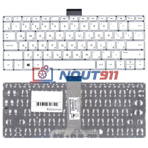 Клавиатура для ноутбука HP Pavilion x360 11-K, 11-K013CL, 11-K117CL (PK131U41A05) без рамки, горизонтальный Enter, белая