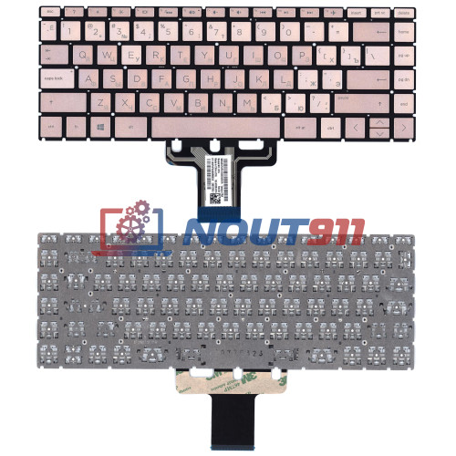 Клавиатура для ноутбука HP Pavilion x360 14-cd0000, X360 14-DH, 14T-DH, 14M-DH (L47853-251) с подсветкой, золотистая