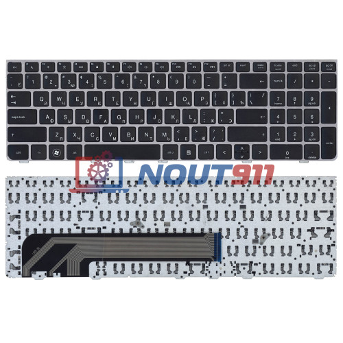 Клавиатура для ноутбука HP Probook 4535S, 4530S, 4730S (9Z.N6MSV.00R) c серой рамкой, черная