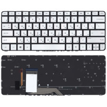 Клавиатура для ноутбука HP Spectre X360 13-4000, 13-4195DX, 13-4193NR (MP-13J73USJ920) с подсветкой, серебристая