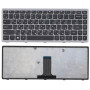 Клавиатура для ноутбука Lenovo Flex 14, G400s, G405S (25211115) с серой рамкой, черная