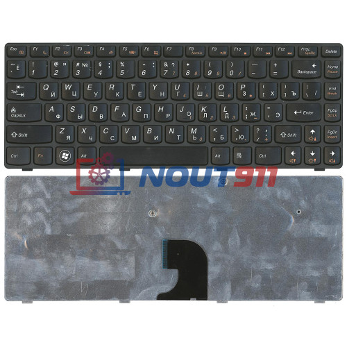 Клавиатура для ноутбука Lenovo IdeaPad G360, Z360A, Z360G (25201500) с черной рамкой, черная