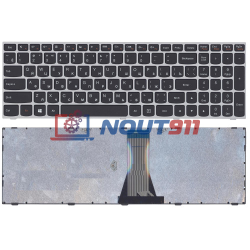 Клавиатура для ноутбука Lenovo IdeaPad G50-70, G50-30, B50-45, B50-70 (25214725) с серой рамкой, черная